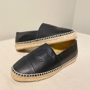 Chanel Espadrilles Black Shoes 37